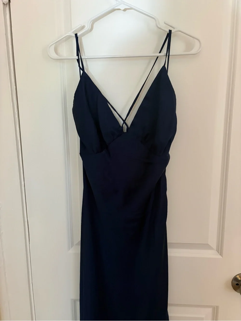 Abercrombie & Fitch Navy Slip Tie-Back Maxi Dress